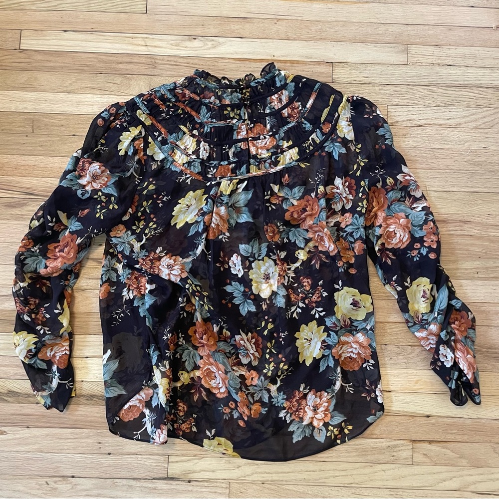 Veronica Beard Silk Ares Floral Blouse